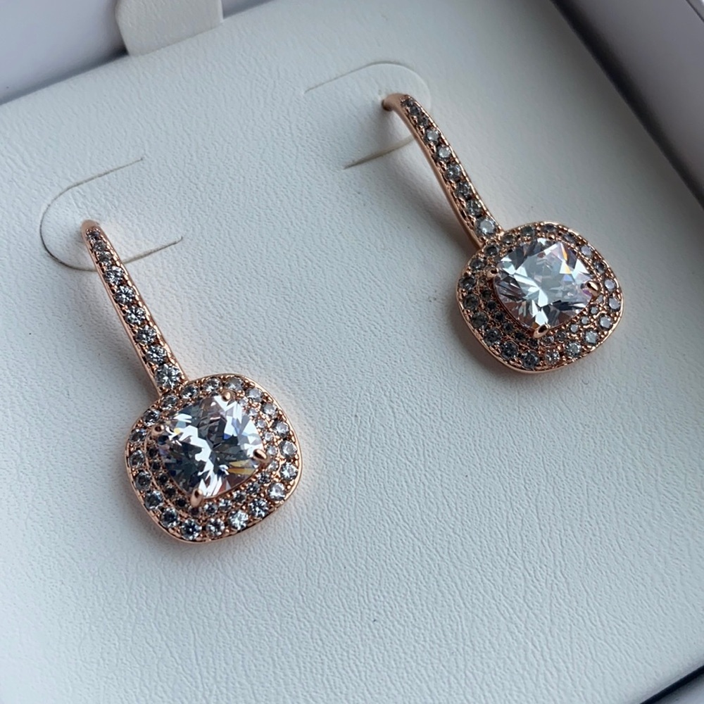 NWT Rose gold and cubic zirconia earrings